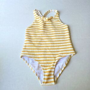 ZARA TODDLER Yellow and White Striped Swimsuit SIZE 12 TO 24